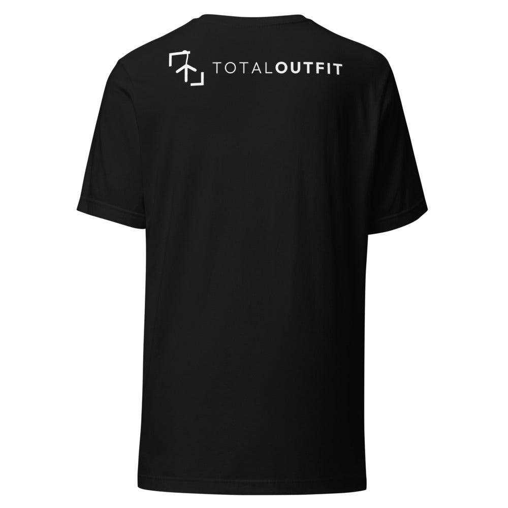 Camiseta Pádel Club · diseño A · negra con bordado blanco · espalda