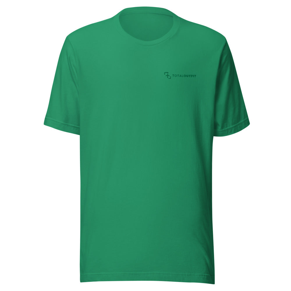 Camiseta TotalOutfit tono sobre tono · verde con logo bordado en el mismo color