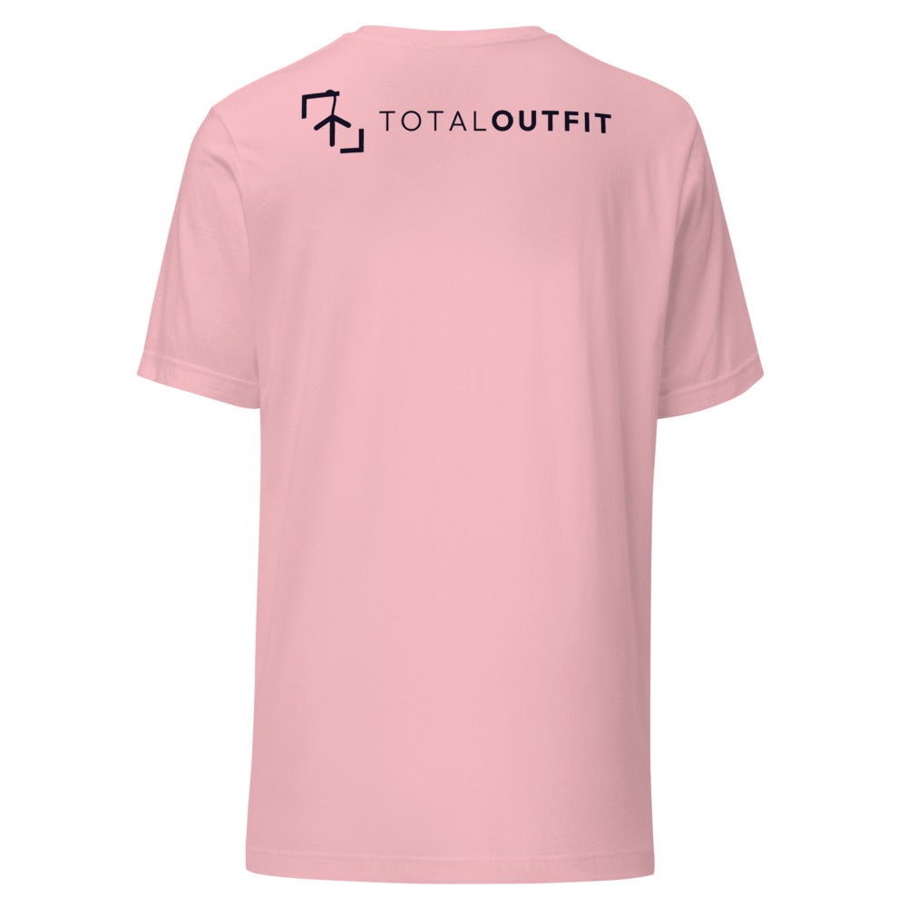 Camiseta Pádel Club · diseño A · rosa con bordado negro · espalda