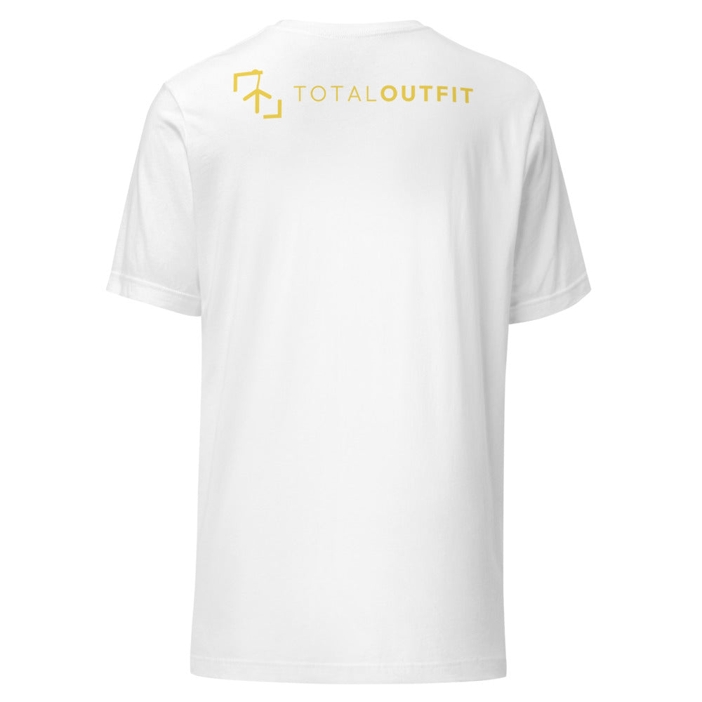 Camiseta Golf Club · diseño A · prenda blanca, hilo amarillo (espalda)