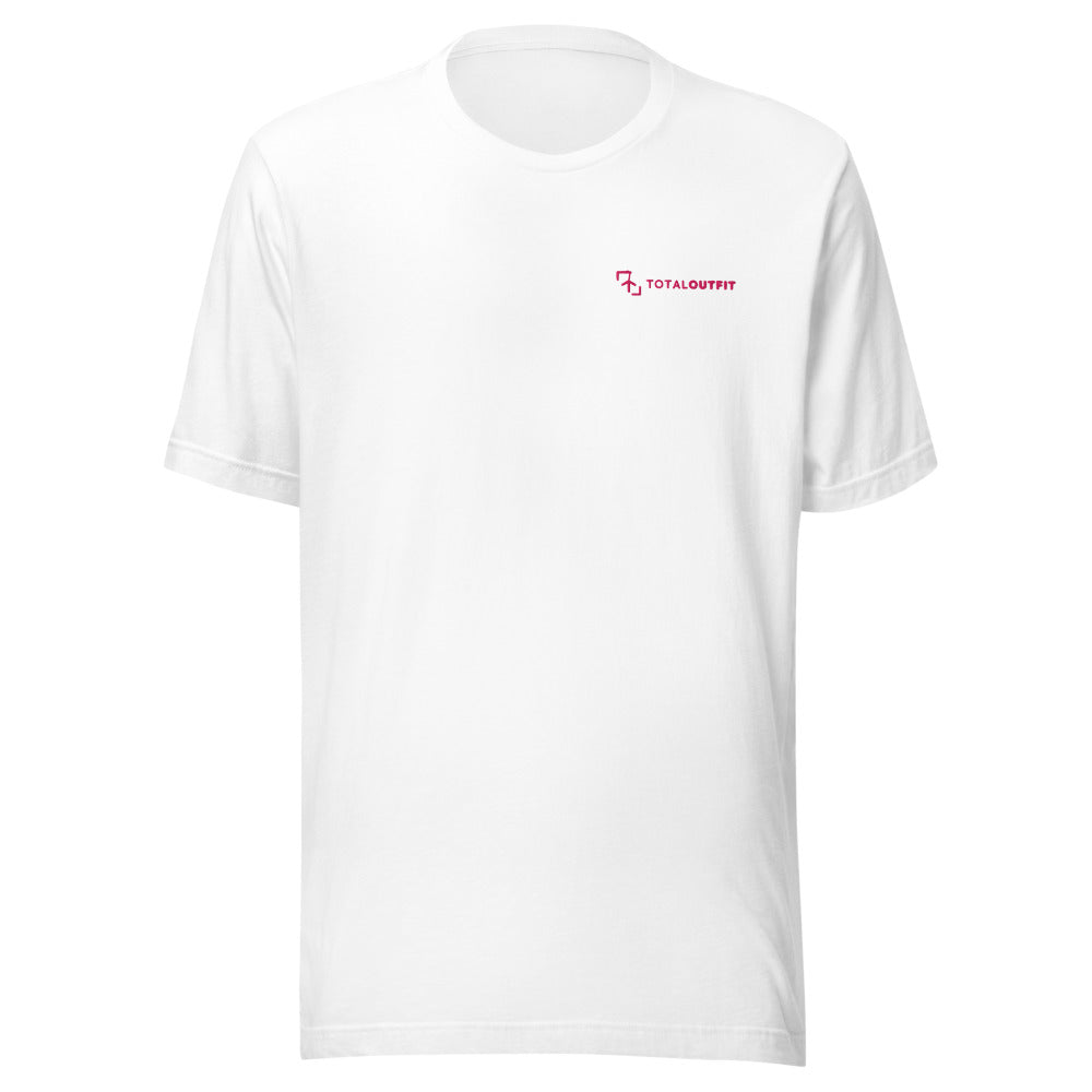 Camiseta Golf Club · diseño B · prenda blanca, hilo rosa