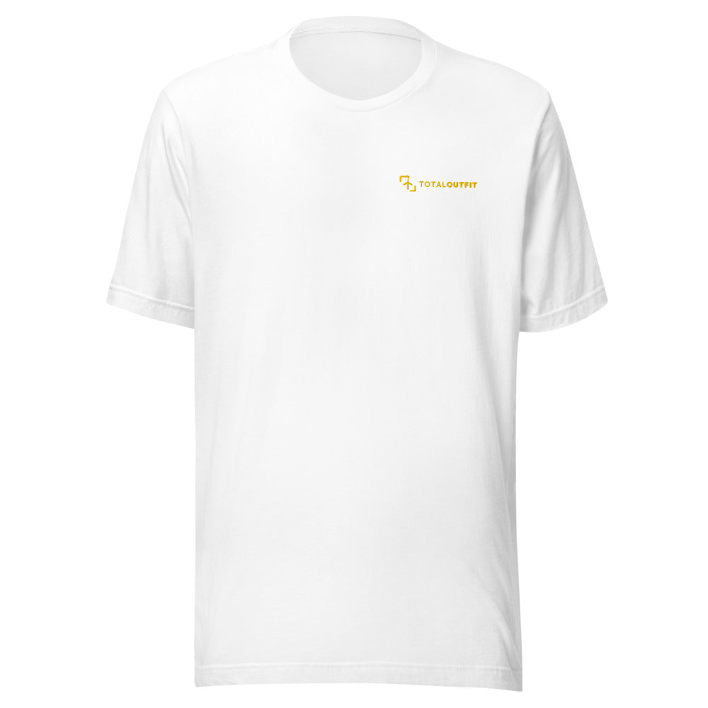 Camiseta Golf Club · diseño B · prenda blanca, hilo amarillo
