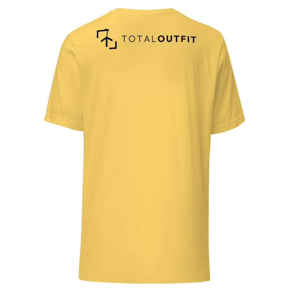 Camiseta Pádel Club · diseño A · amarilla con bordado negro · espalda