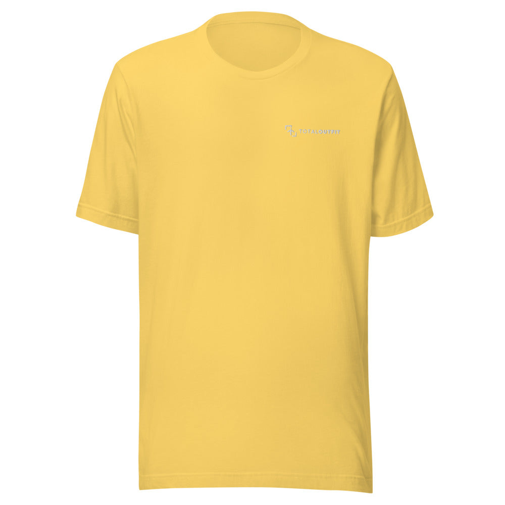 Camiseta Tenis Club · diseño B · amarilla con bordado blanco